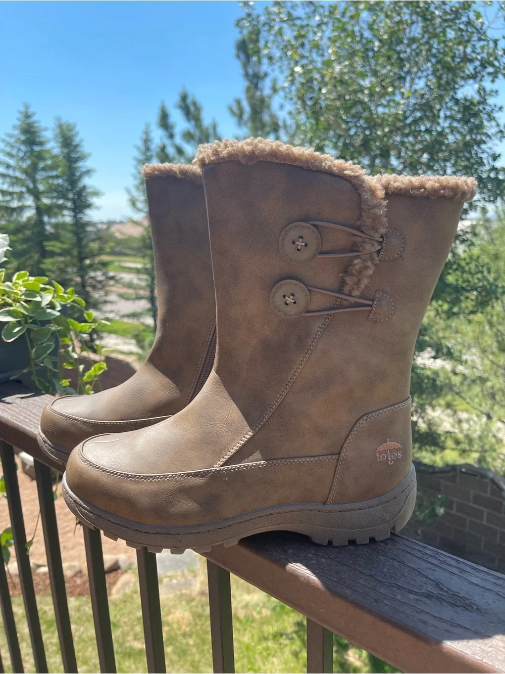 Women’s Totes Nala Boots-Brown Insulated Faux Leather